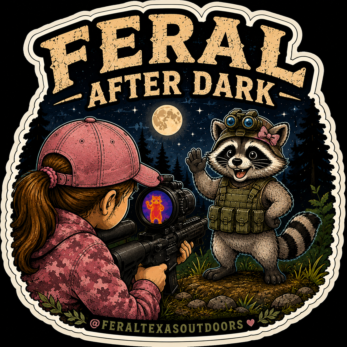 Feral After Dark - Little Girl Sticker