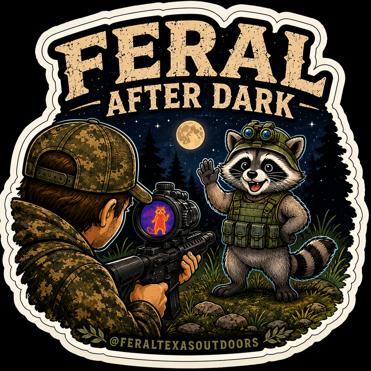 Feral After Dark - Little Boy Sticker