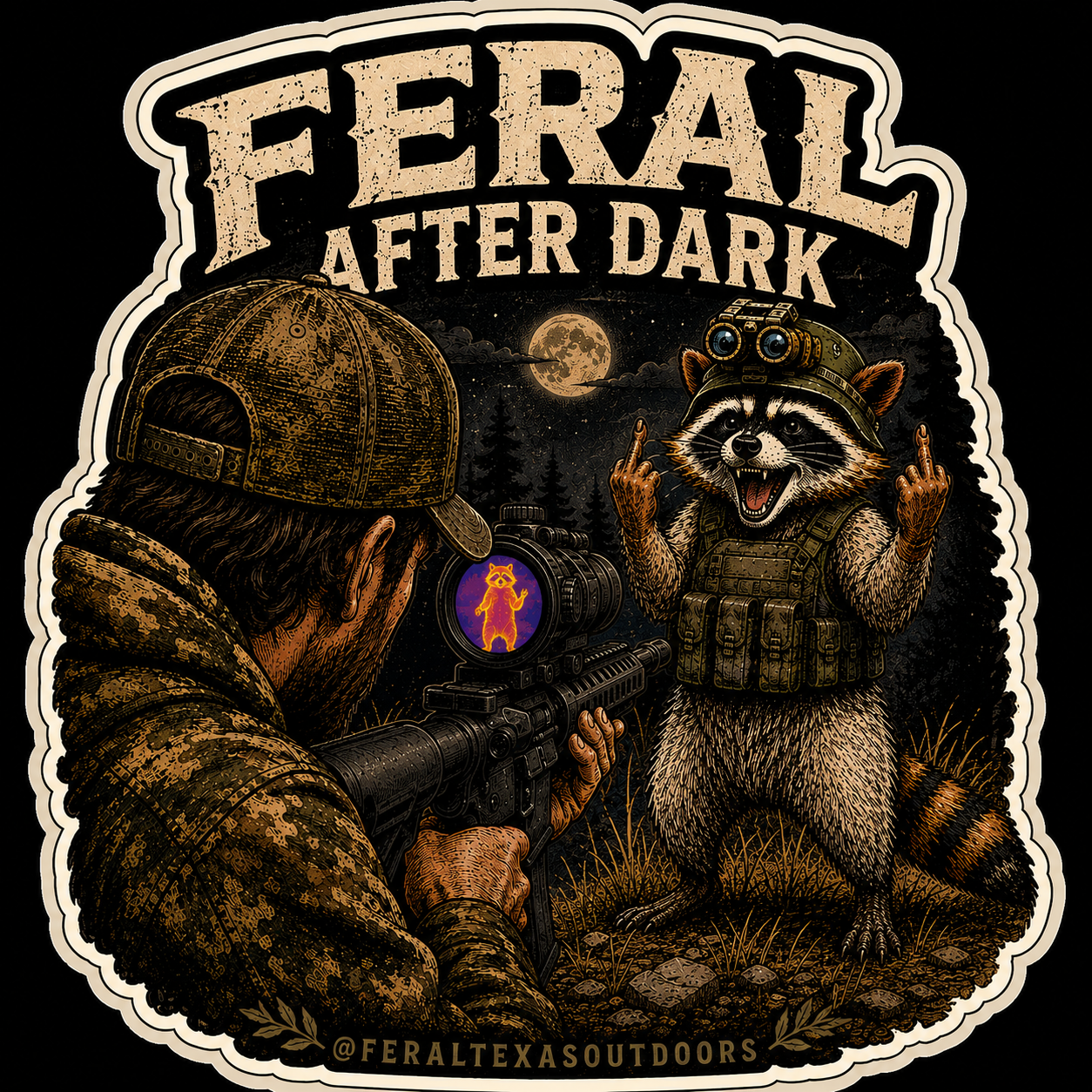 Feral After Dark - Man Sticker