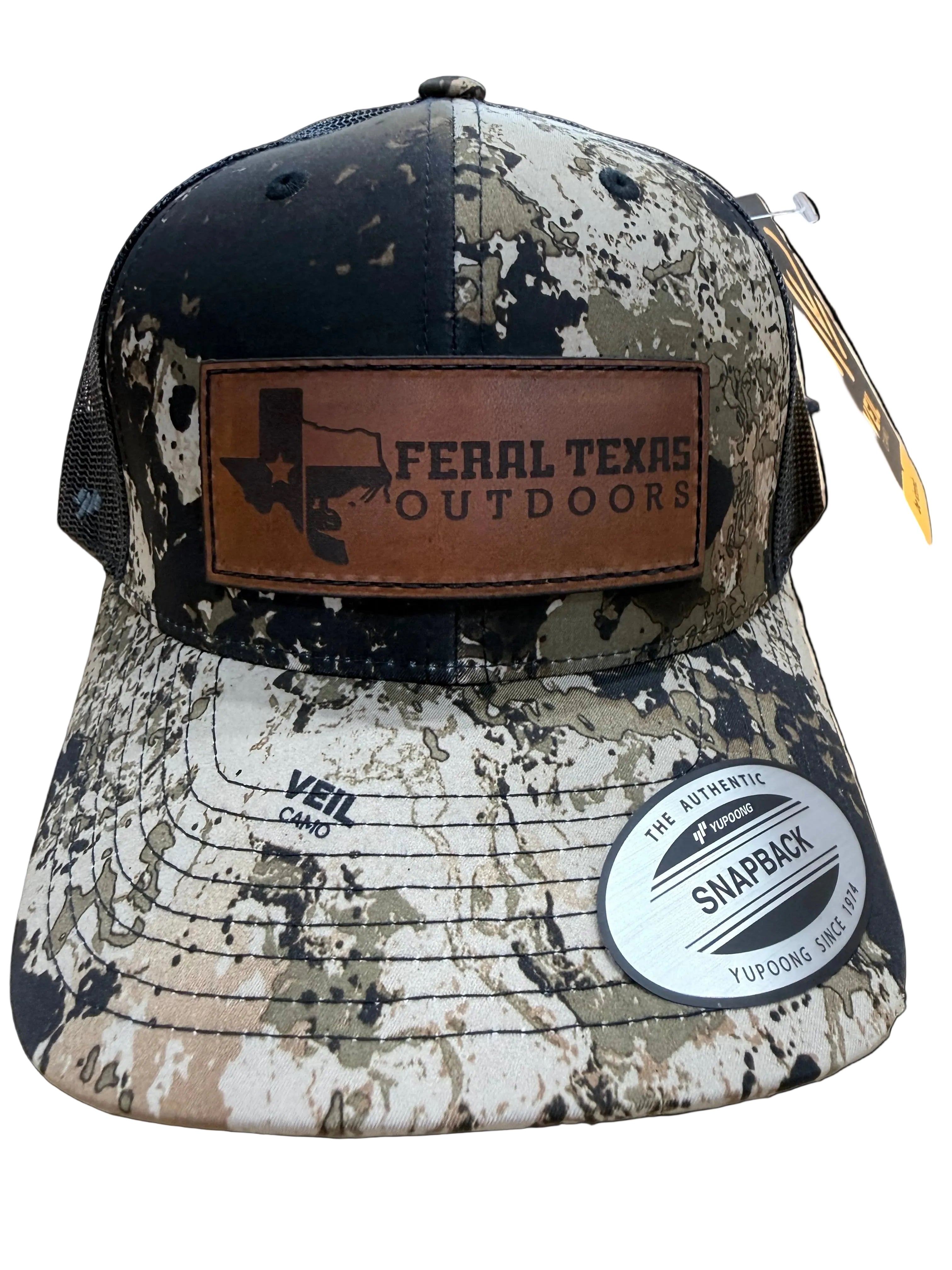 Feral Texas Outdoors Veil Camo Hat - Leather Patch