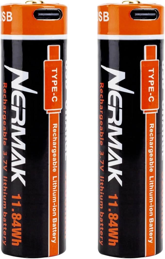 NERMAK 3.7V 3200mAh USB Rechargeable Lithium lon Batteries for Lumi(2)