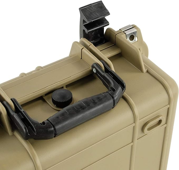 Eylar Hard Gun Case Water & Shock Proof With Foam 13.37x11.62x6 Tan