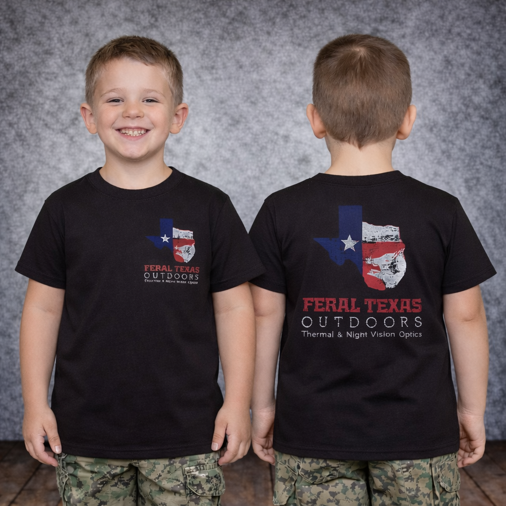 Feral Texas Outdoors Black T-Shirt - YOUTH