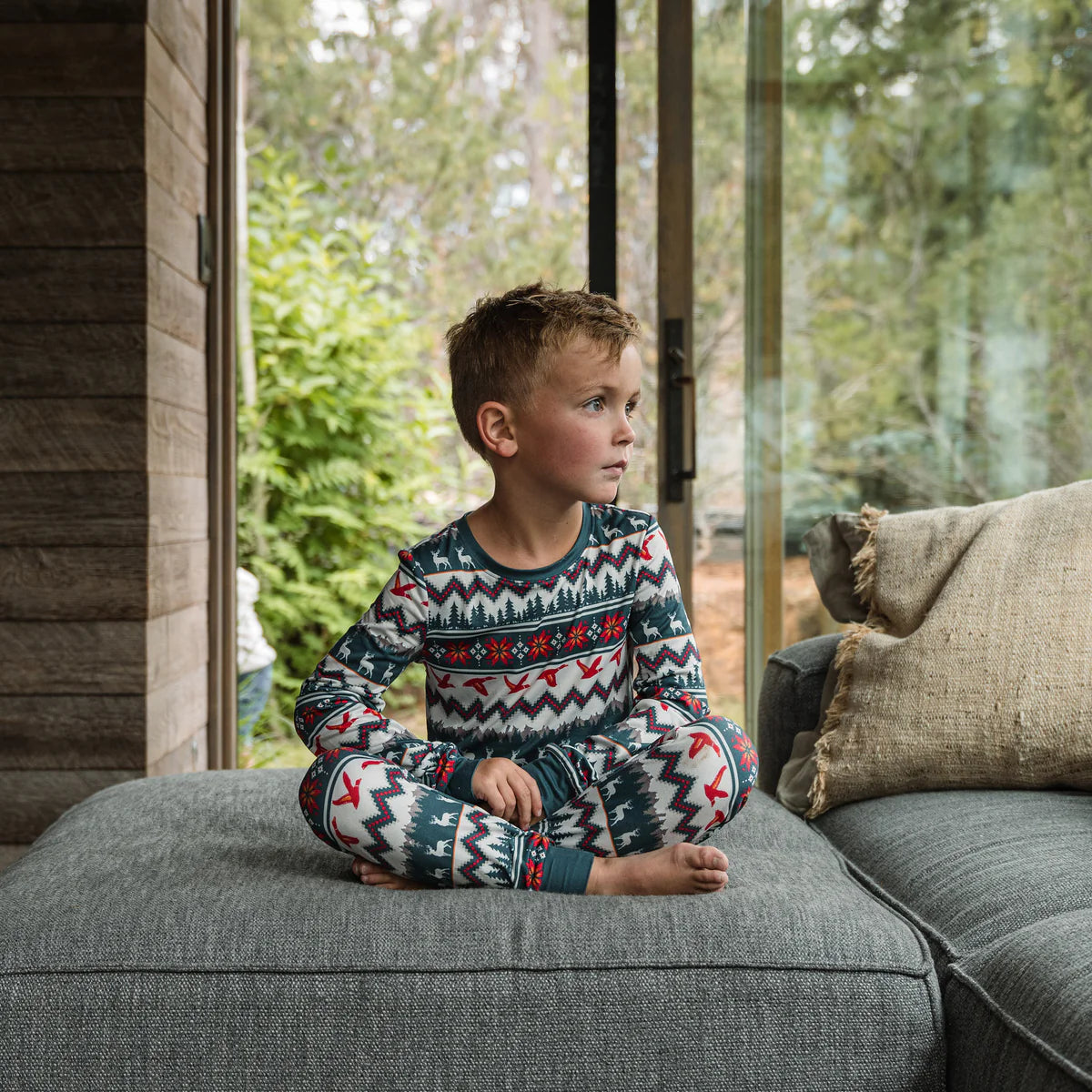 Burlebo Youth Pajama Set - Outdoors Christmas