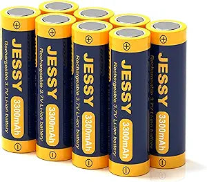 JESSY 2 Pack 18650 Rechargeable Lithium Batteries