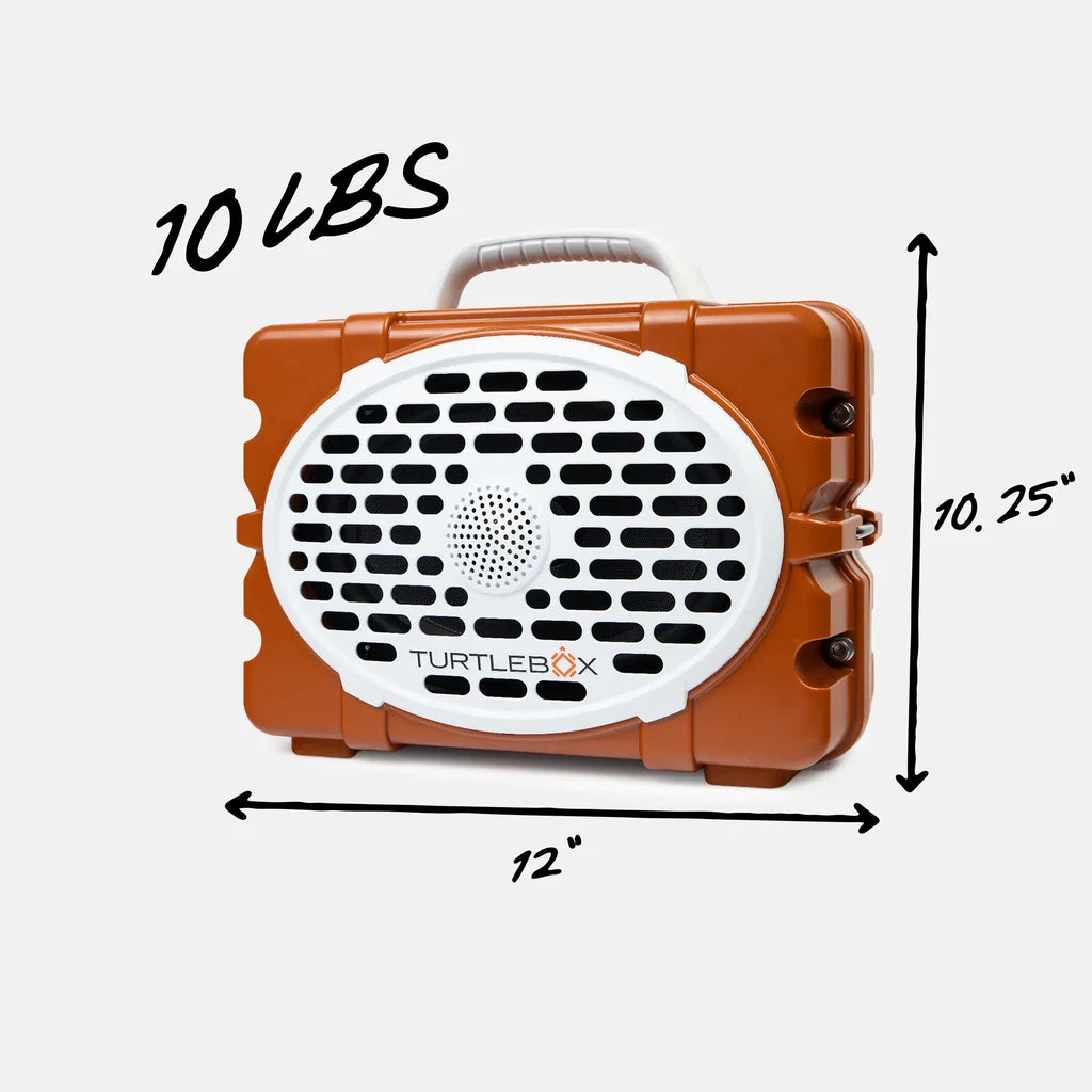 Turtlebox Original: GEN 3 - Game Day Color - Burnt Orange and White
