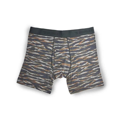 Burlebo Boxer Briefs - Black Camo, Mallards Flying In, & Tiger Stripe Camo Wetland