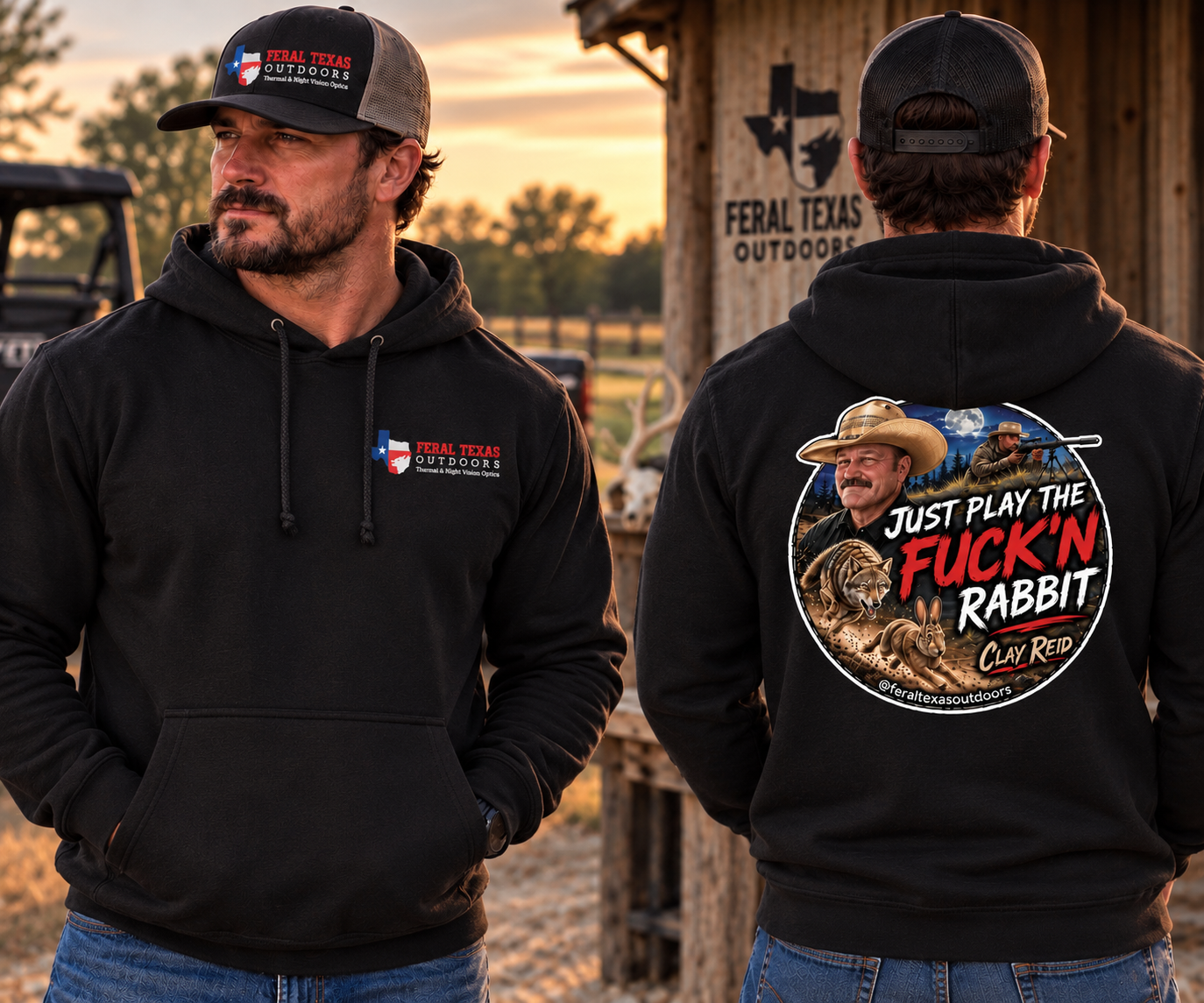 Clay Reid “Just Play the Fuck’n Rabbit” Hoodie (Adult)