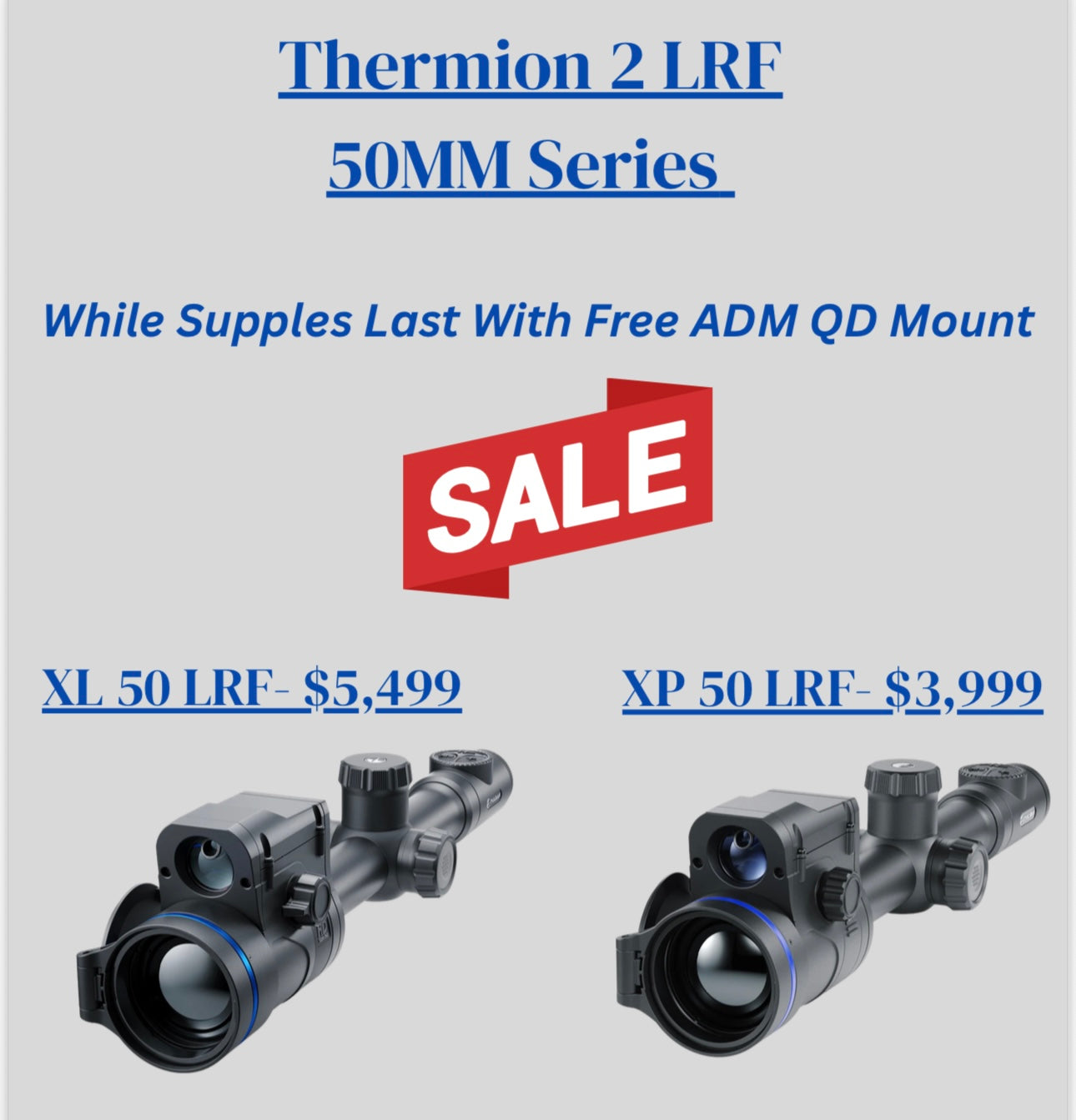 Pulsar Thermion 2 LRF XL50 Thermal Riflescope- WITH FREE ADM QD MOUNT