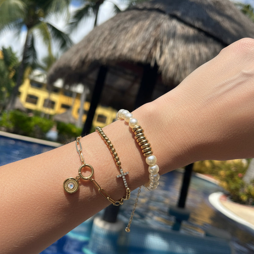 Paperclip Bracelet with bullet charm