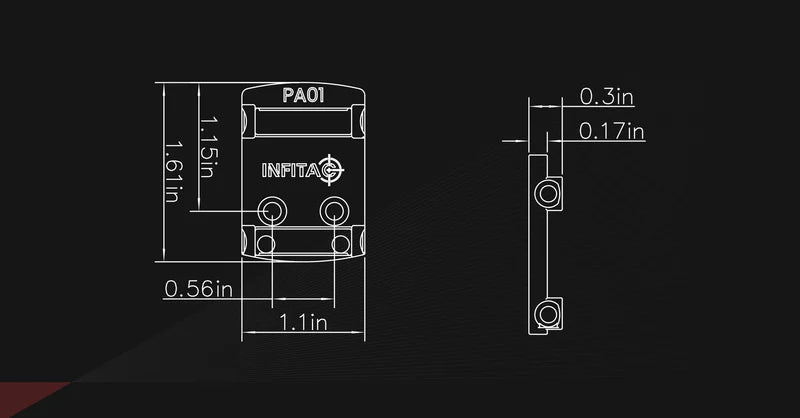 INFITAC PA01 RMSc Pistol Adapter for Fast Mini