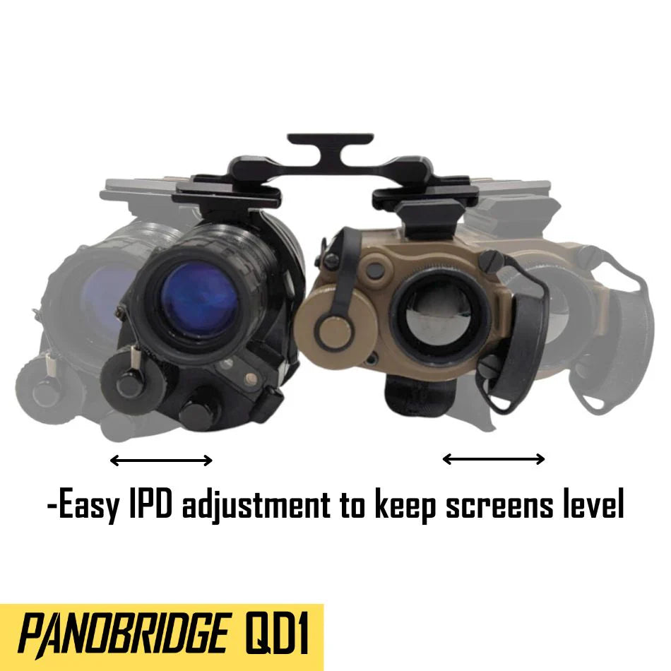 Noisefighters Panobridge QD1: Thermal / Night Vision Bridge with Dual QD Dovetail Arms