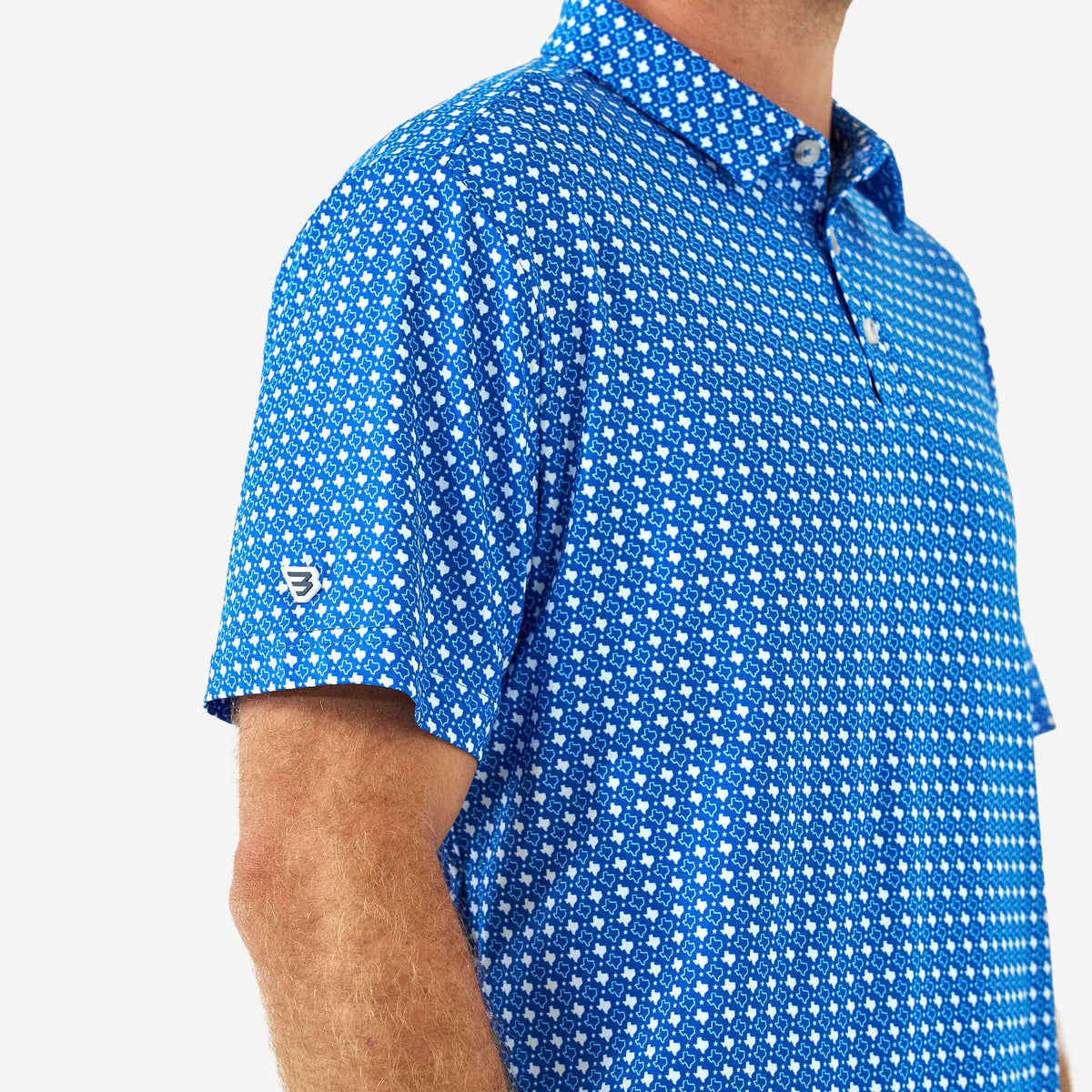 Burlebo Performance Polos - Texas - Blue & White