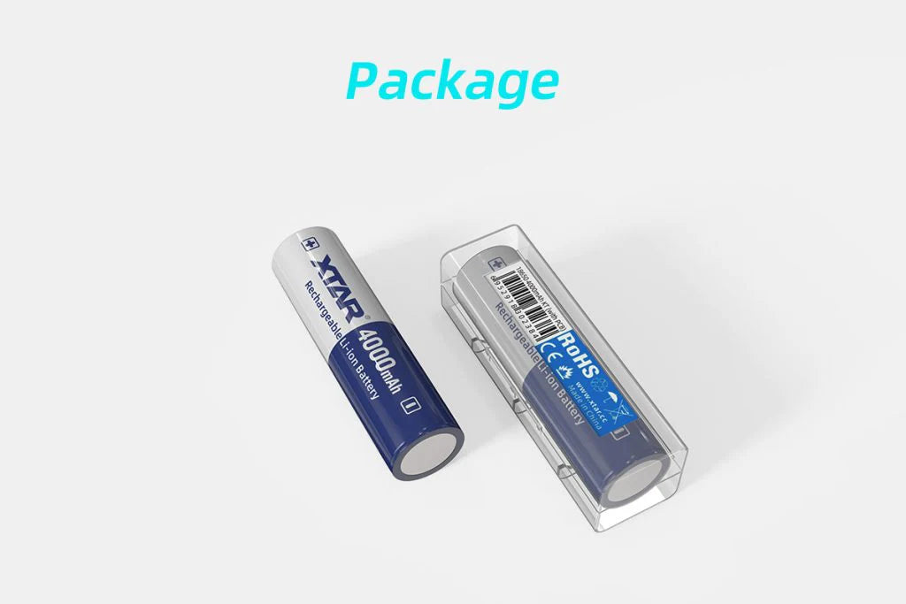 XTAR 3.6V 18650 4000mAh - Protected Button Top