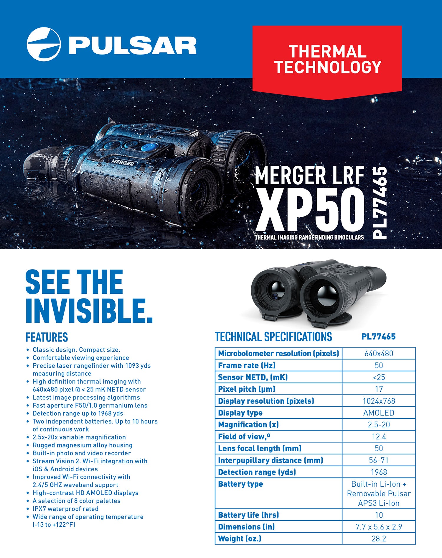 Pulsar Merger LRF XP50 Thermal Binocular