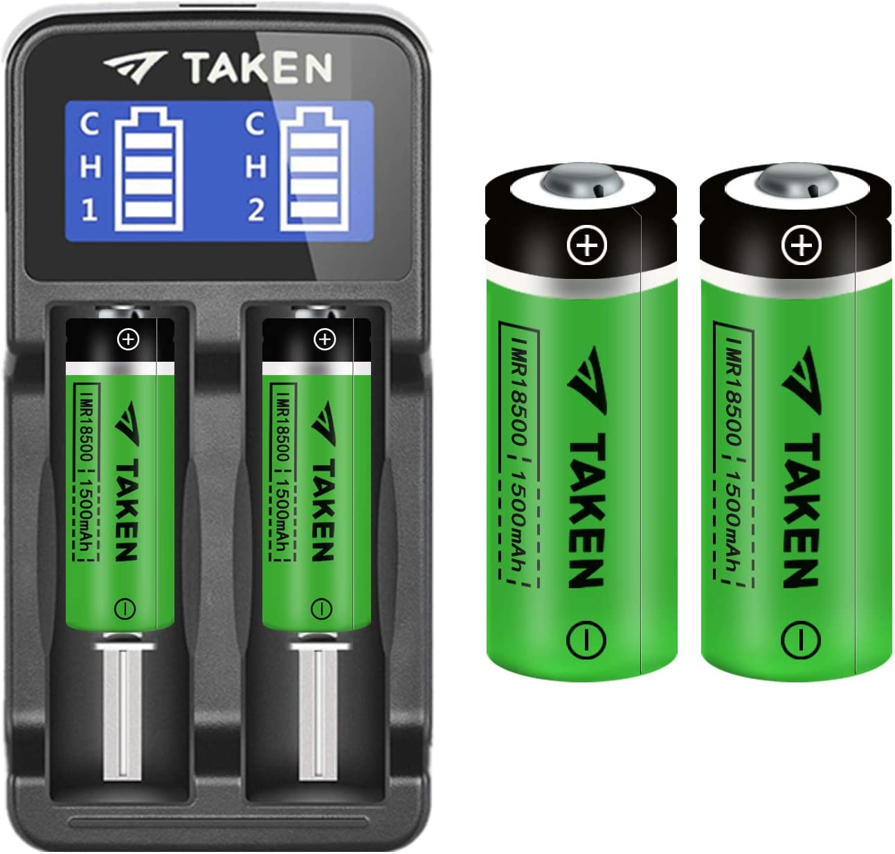 TAKEN Rechargeable 18500 Batteries(4) for iRay Bolt