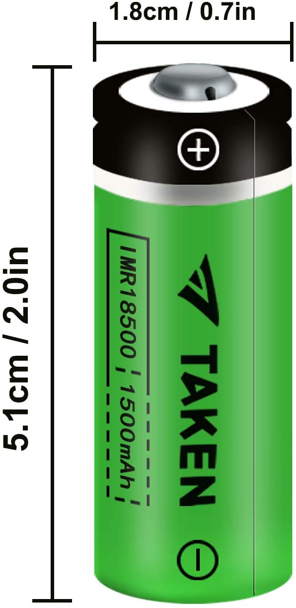 TAKEN Rechargeable 18500 Batteries(4) for iRay Bolt