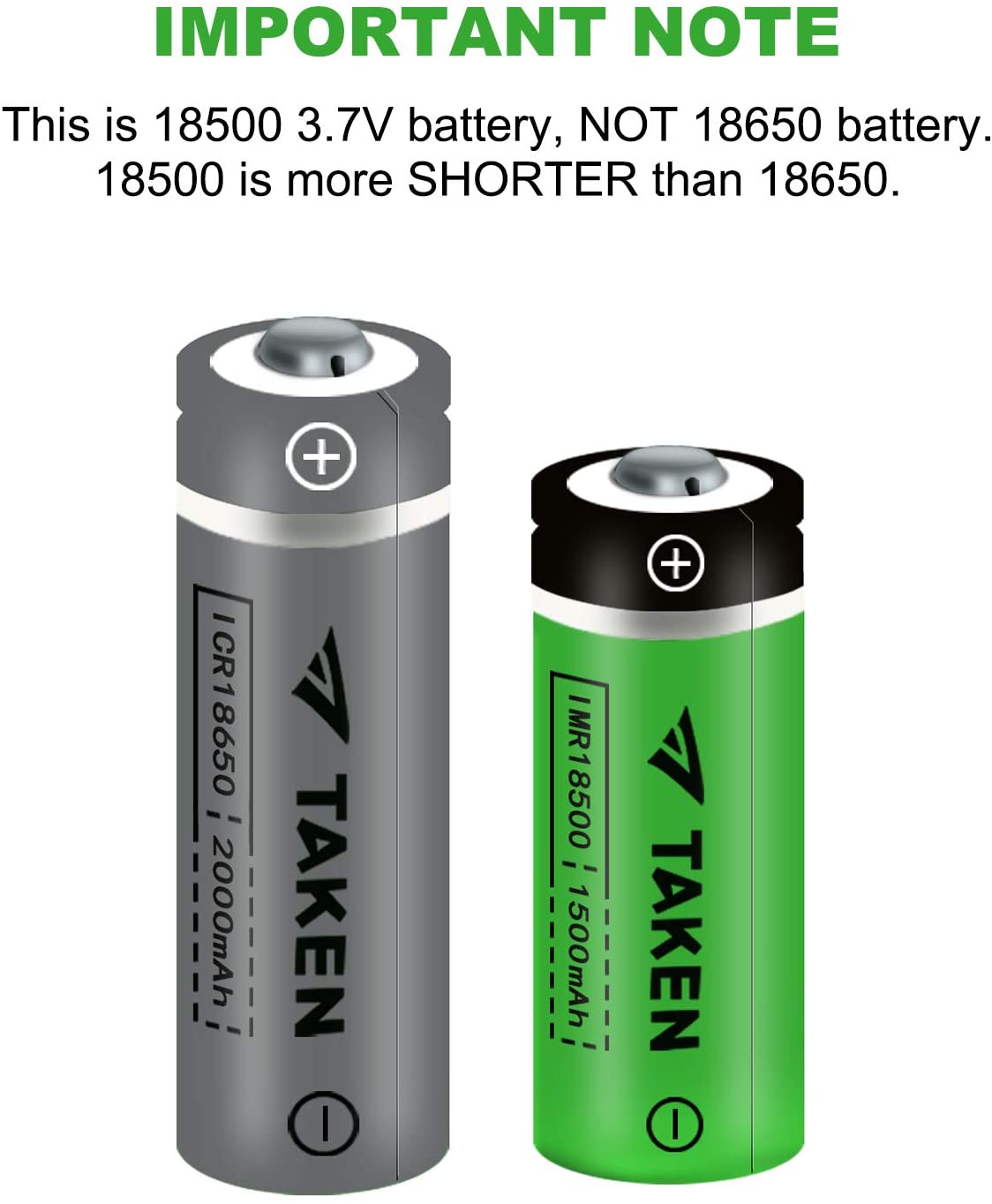 TAKEN Rechargeable 18500 Batteries(4) for iRay Bolt