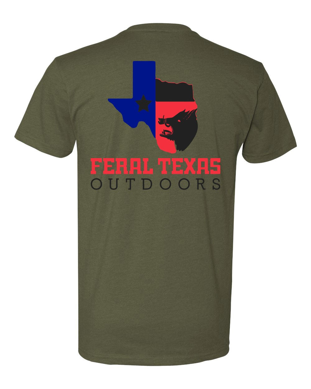 Feral Texas Outdoors Army Green T-Shirt
