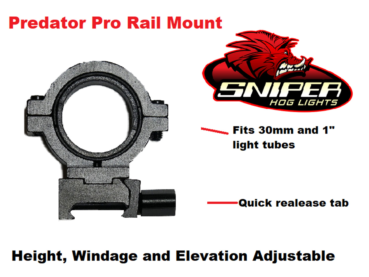 Sniper Hog lights Predator Pro Rail Mount