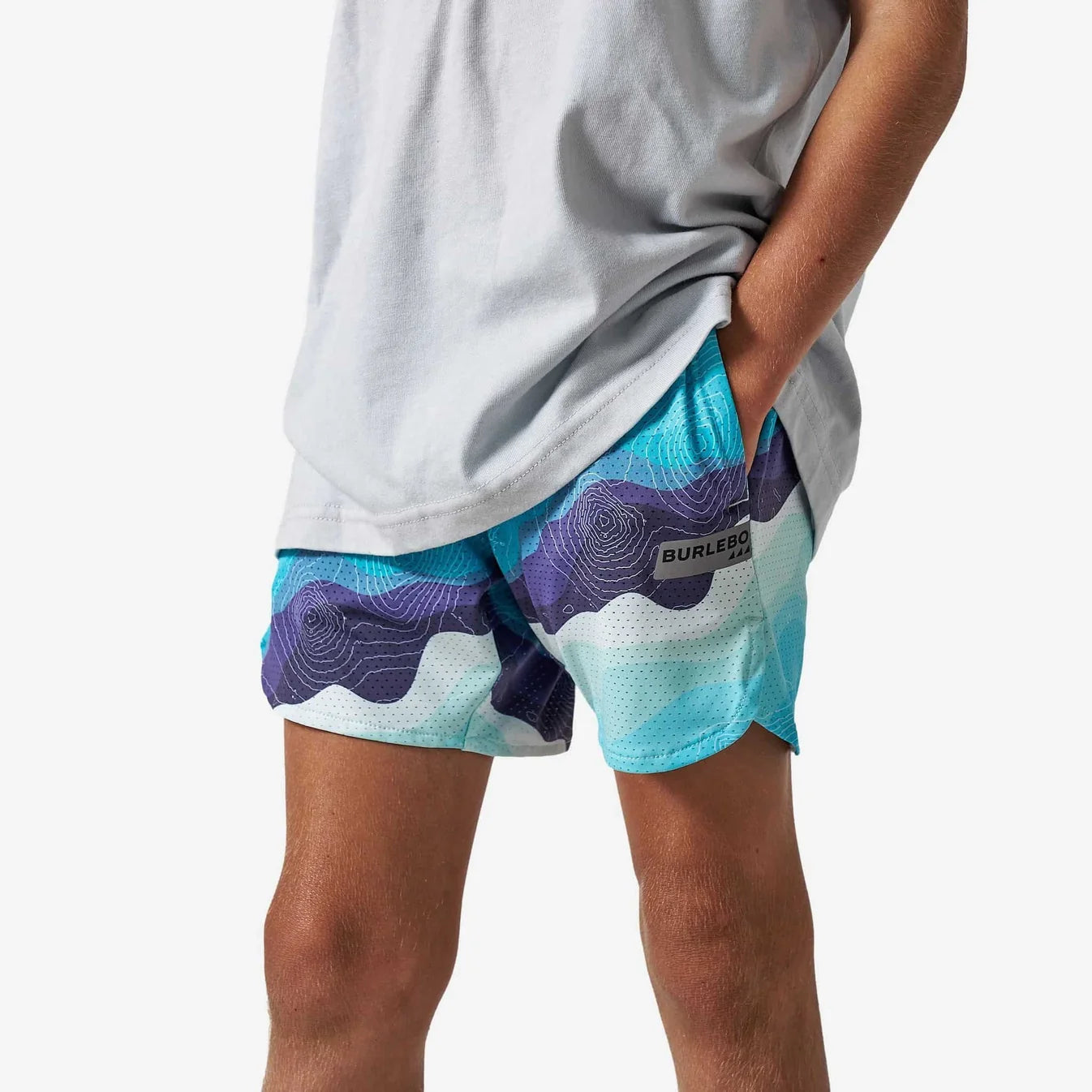 Burlebo Youth Mesh Training Shorts - Tundra Topo