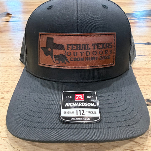 FTO 2026 Coon Hunt Black Richardson Hat - Leather Patch