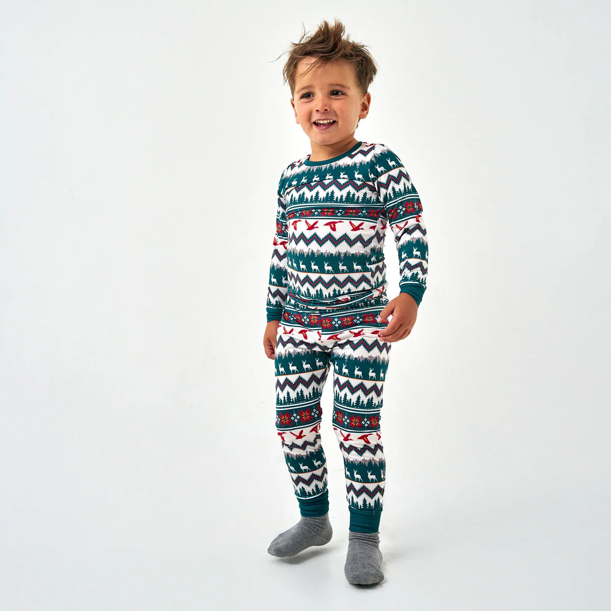 Burlebo Youth Pajama Set - Outdoors Christmas