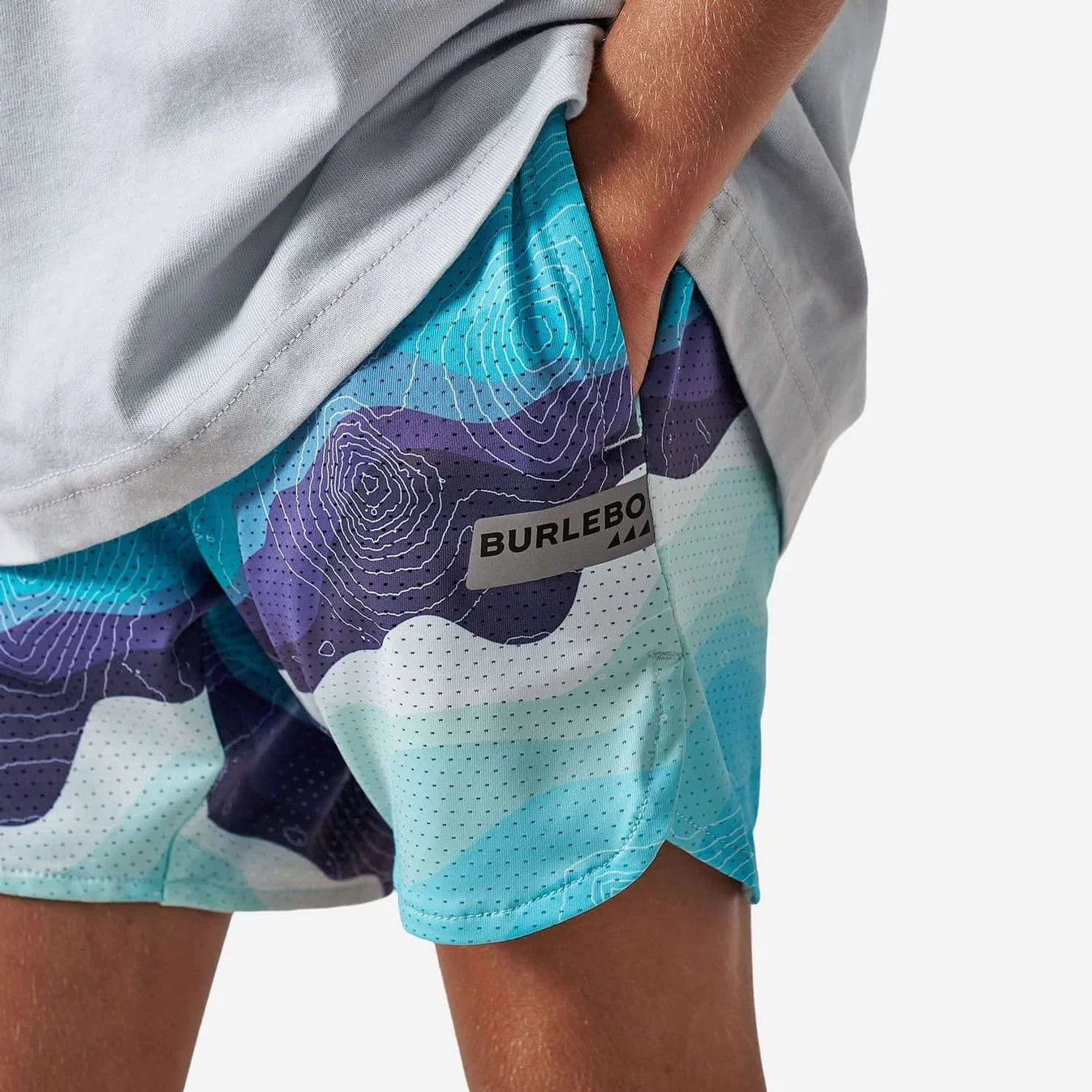 Burlebo Youth Mesh Training Shorts - Tundra Topo