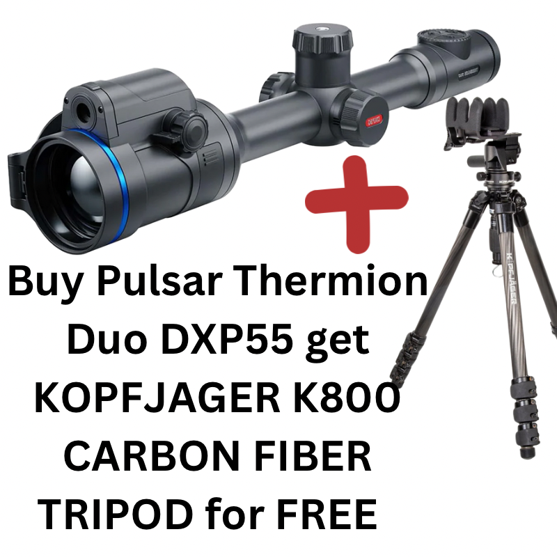 Pulsar Thermion Duo DXP55 Thermal Rifle Scope Black 4x 55mm with FREE KOPFJAGER K800