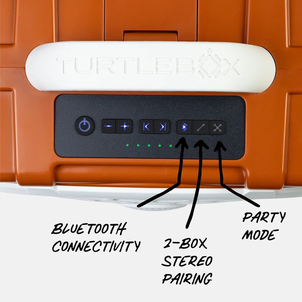 Turtlebox Original: GEN 3 - Game Day Color - Burnt Orange and White