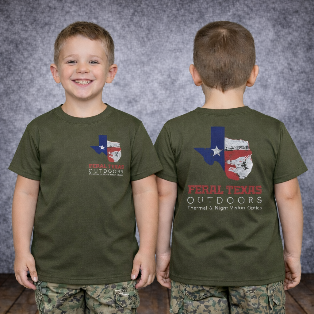 Feral Texas Outdoors OD Green T-Shirt - YOUTH