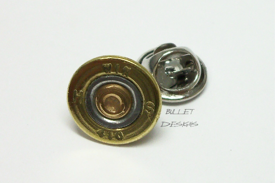 Bullet Designs® Inc. 410 Brass Bullet Tie Tac - Bullet Tie Tack