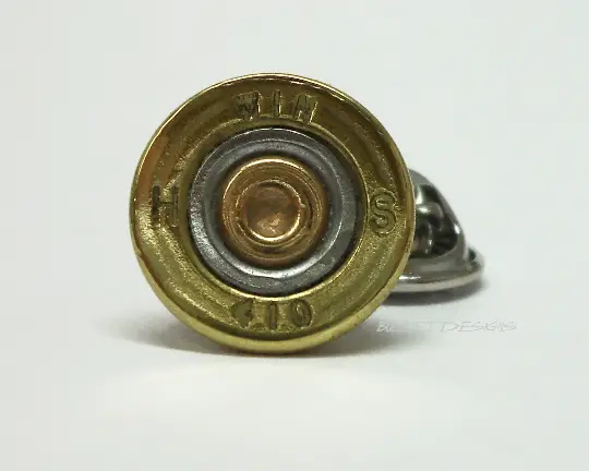 Bullet Designs® Inc. 410 Brass Bullet Tie Tac - Bullet Tie Tack