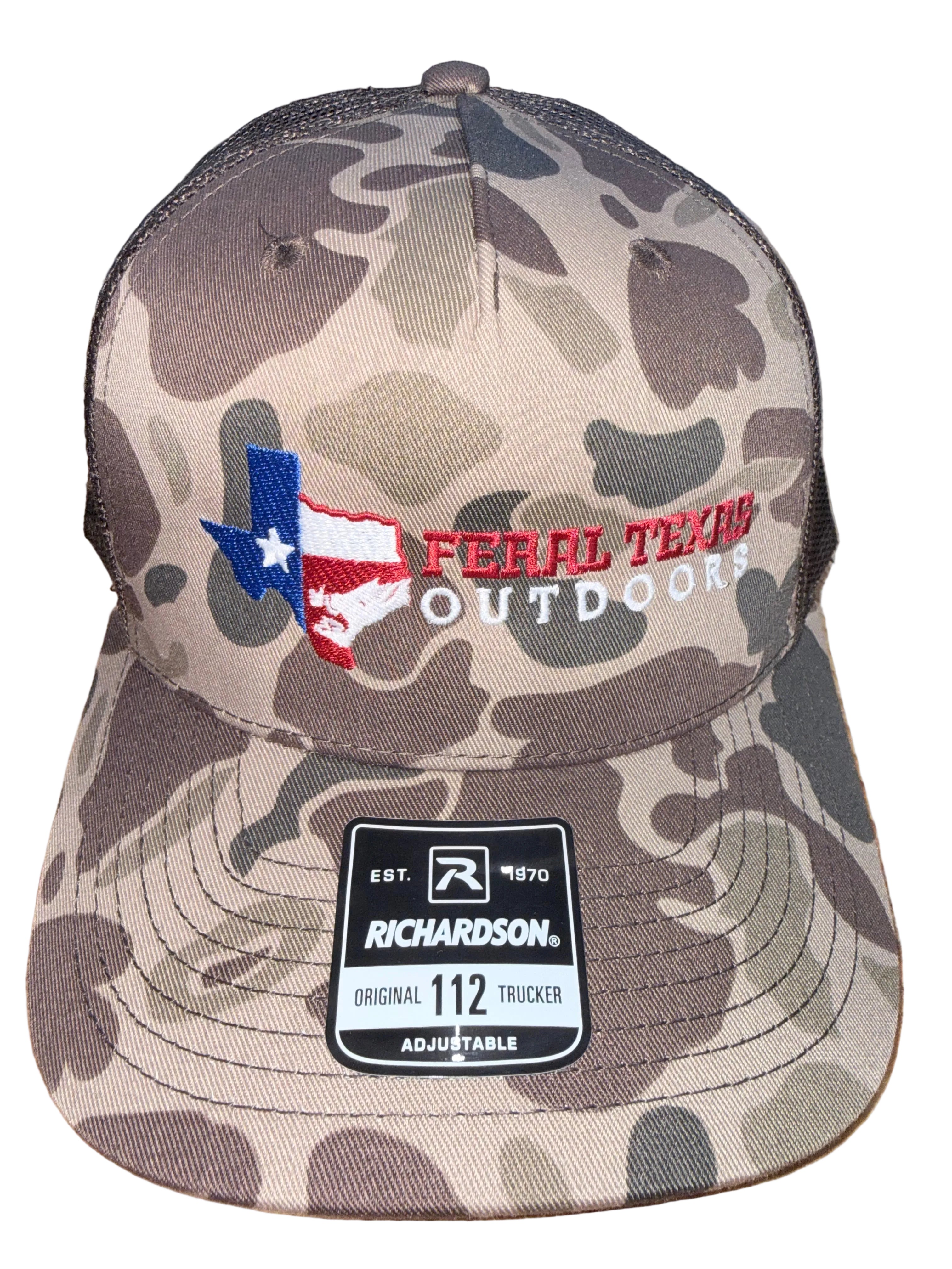 Feral Texas Outdoors Hat - Duck Camo Embroidered