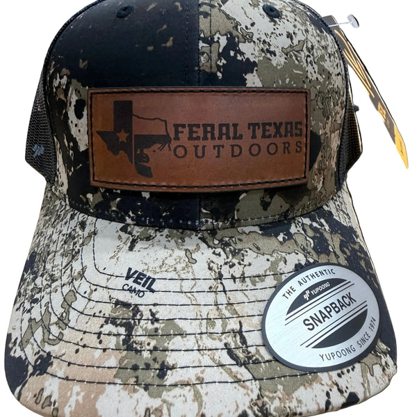 Feral Texas Outdoors Veil Camo Hat - Leather Patch