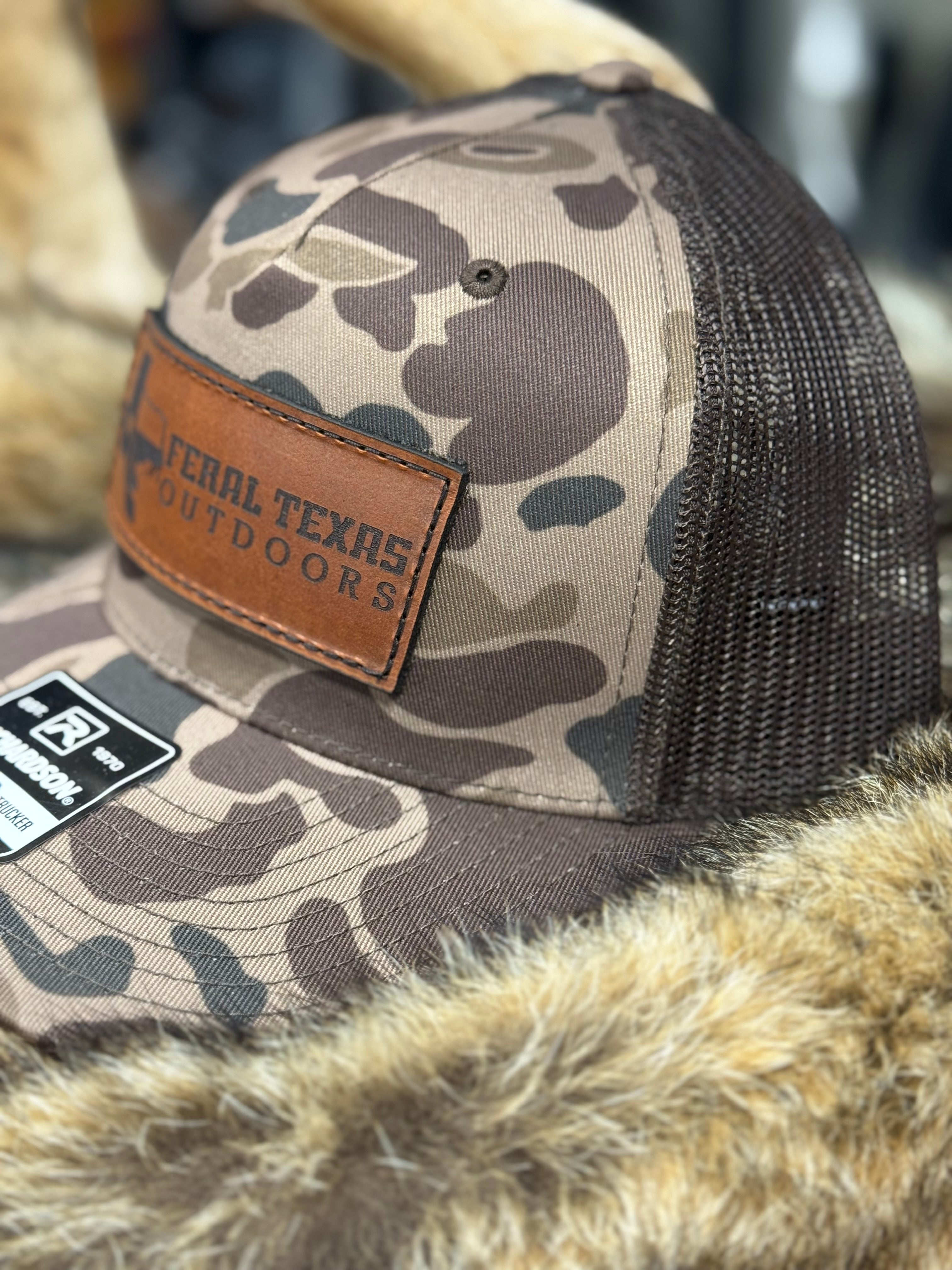 Feral Texas Outdoors Bark Duck Camo Richardson Hat - Leather Patch