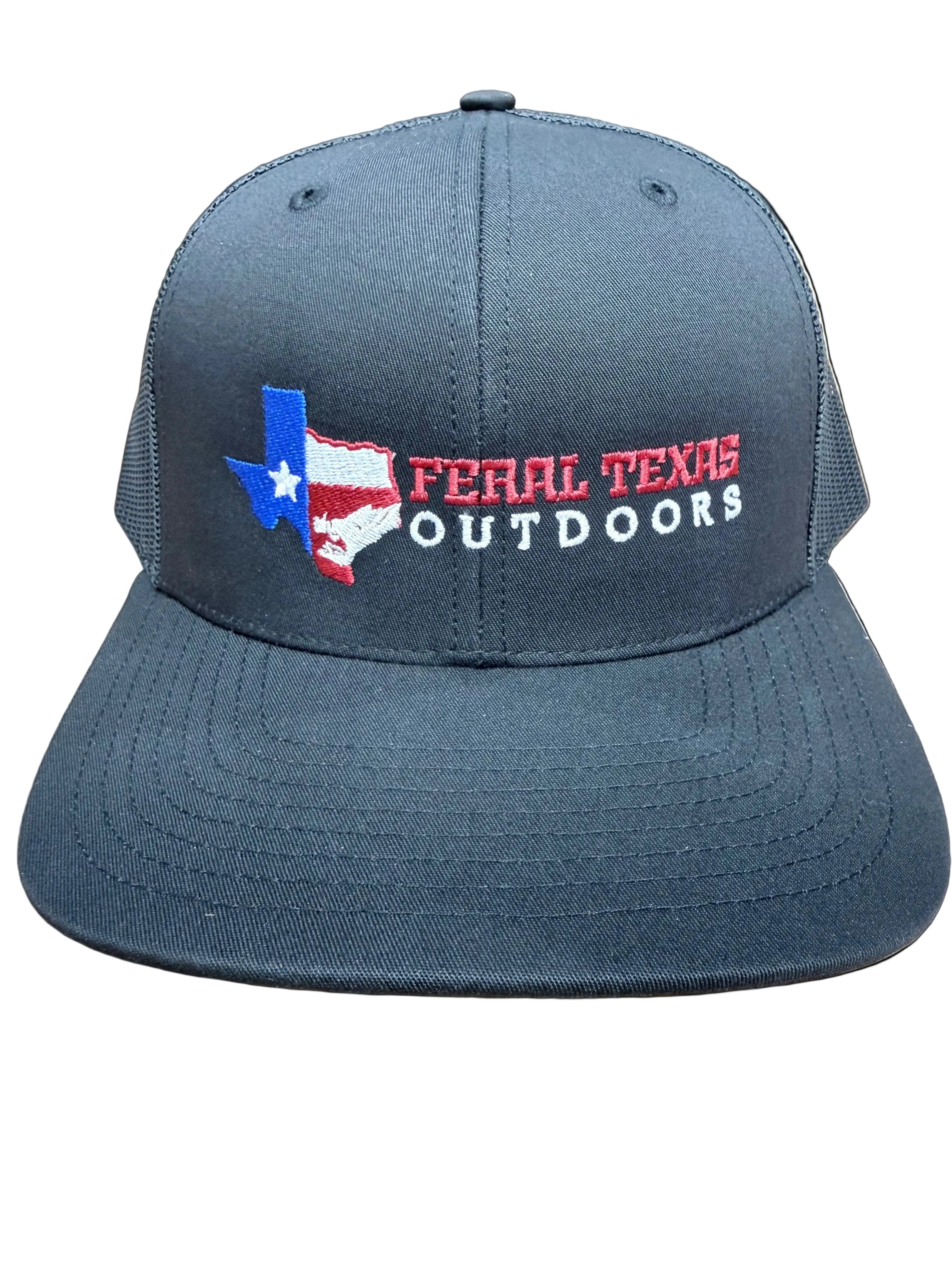 Feral Texas Outdoors Black Richardson Hat - Embroidered Logo