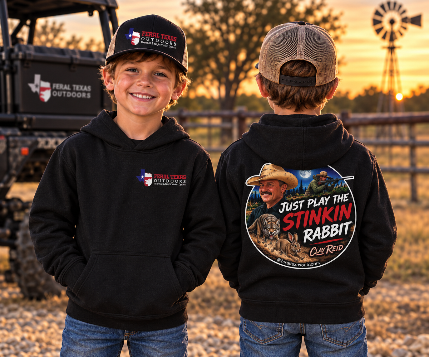 Clay Reid “Just Play the Stickin Rabbit” Hoodie (Youth)