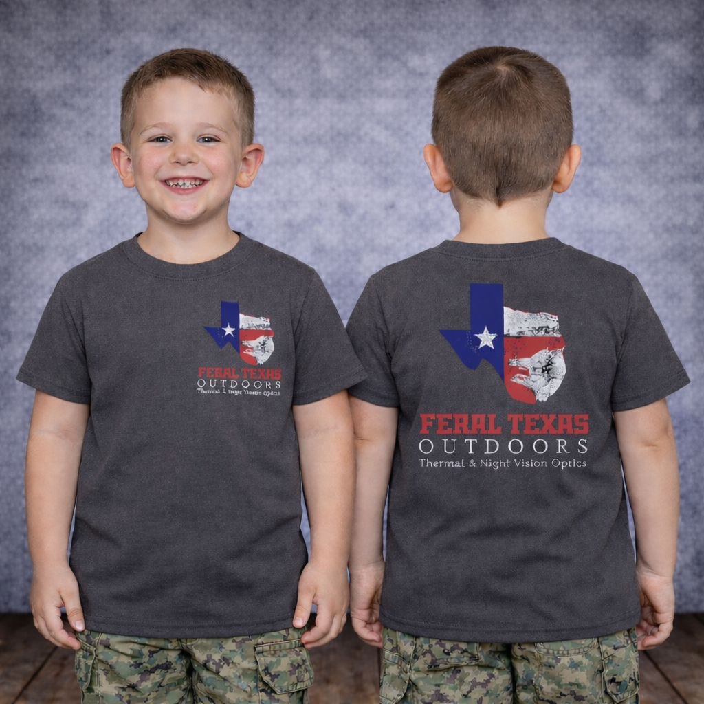 Feral Texas Outdoors Charcoal Heather T-Shirt - YOUTH