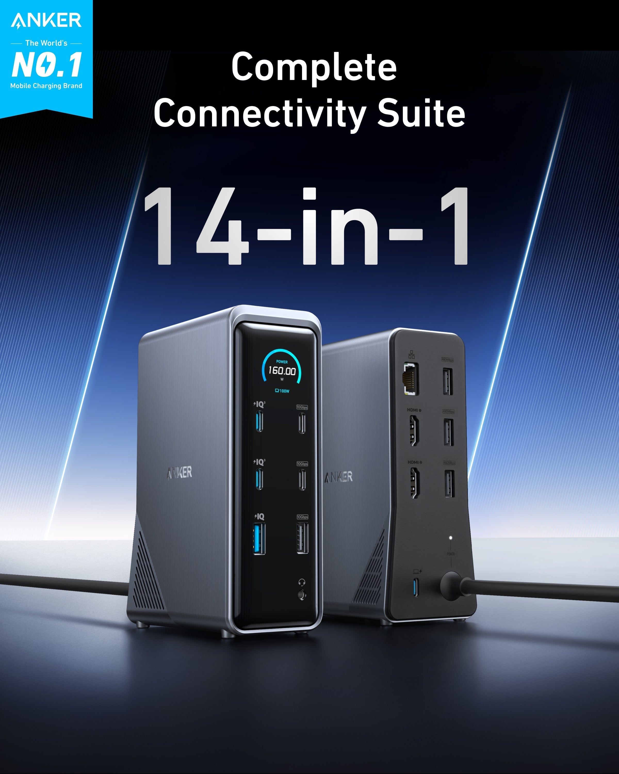 その他 Anker Prime Charging Docking Station Anker Prime Charging Docking Station (14-in-1, Dual Display, 160W)