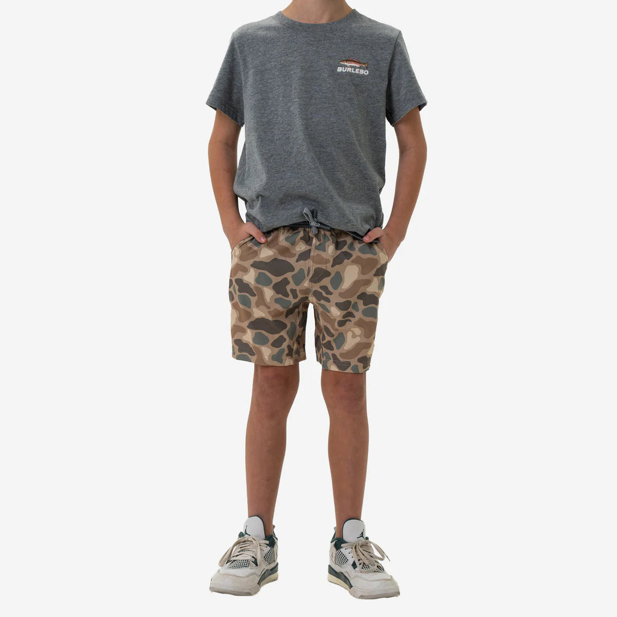 Burlebo Boys Athletic Shorts - Pintail Camo