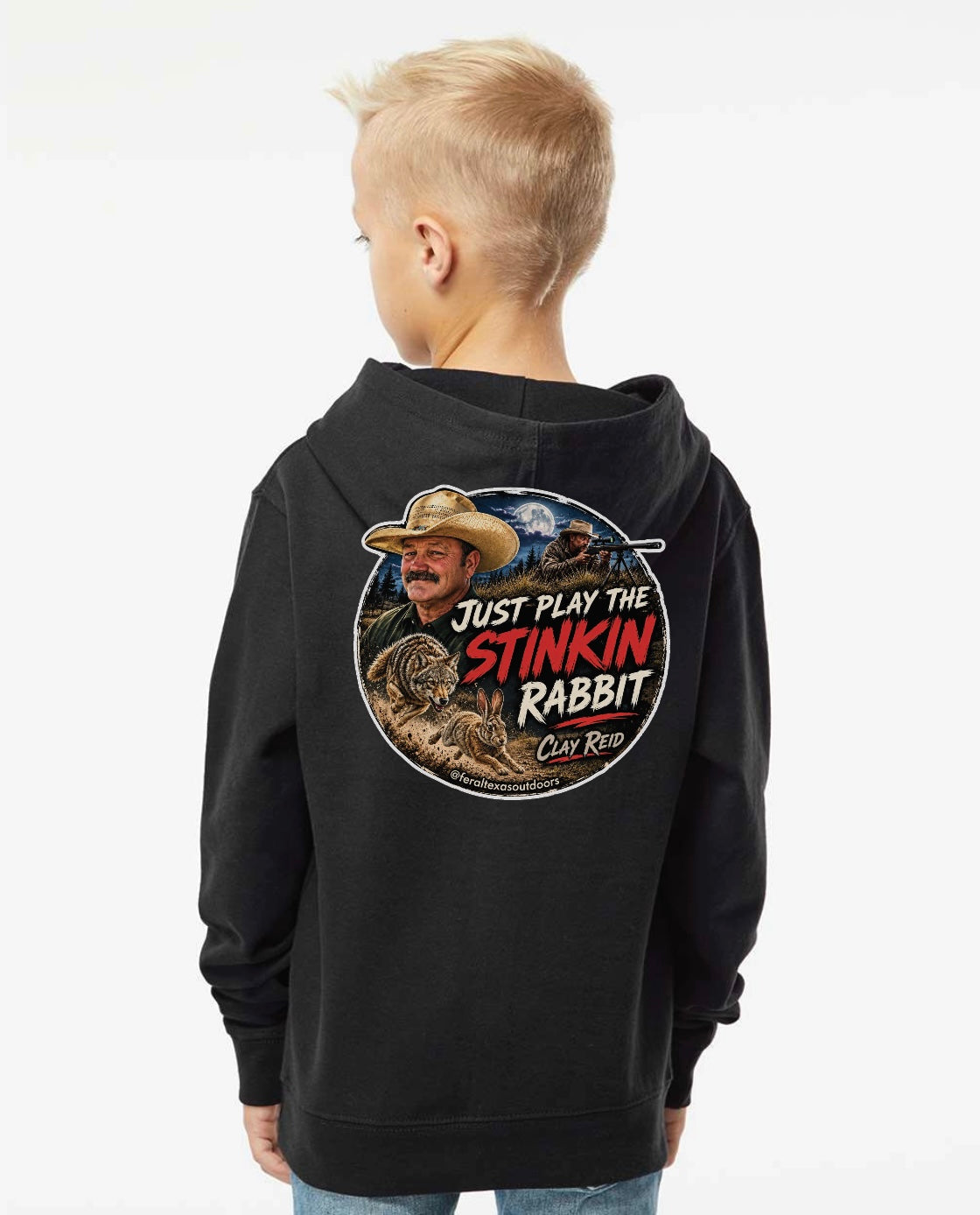 Clay Reid “Just Play the Stickin Rabbit” Hoodie (Youth)