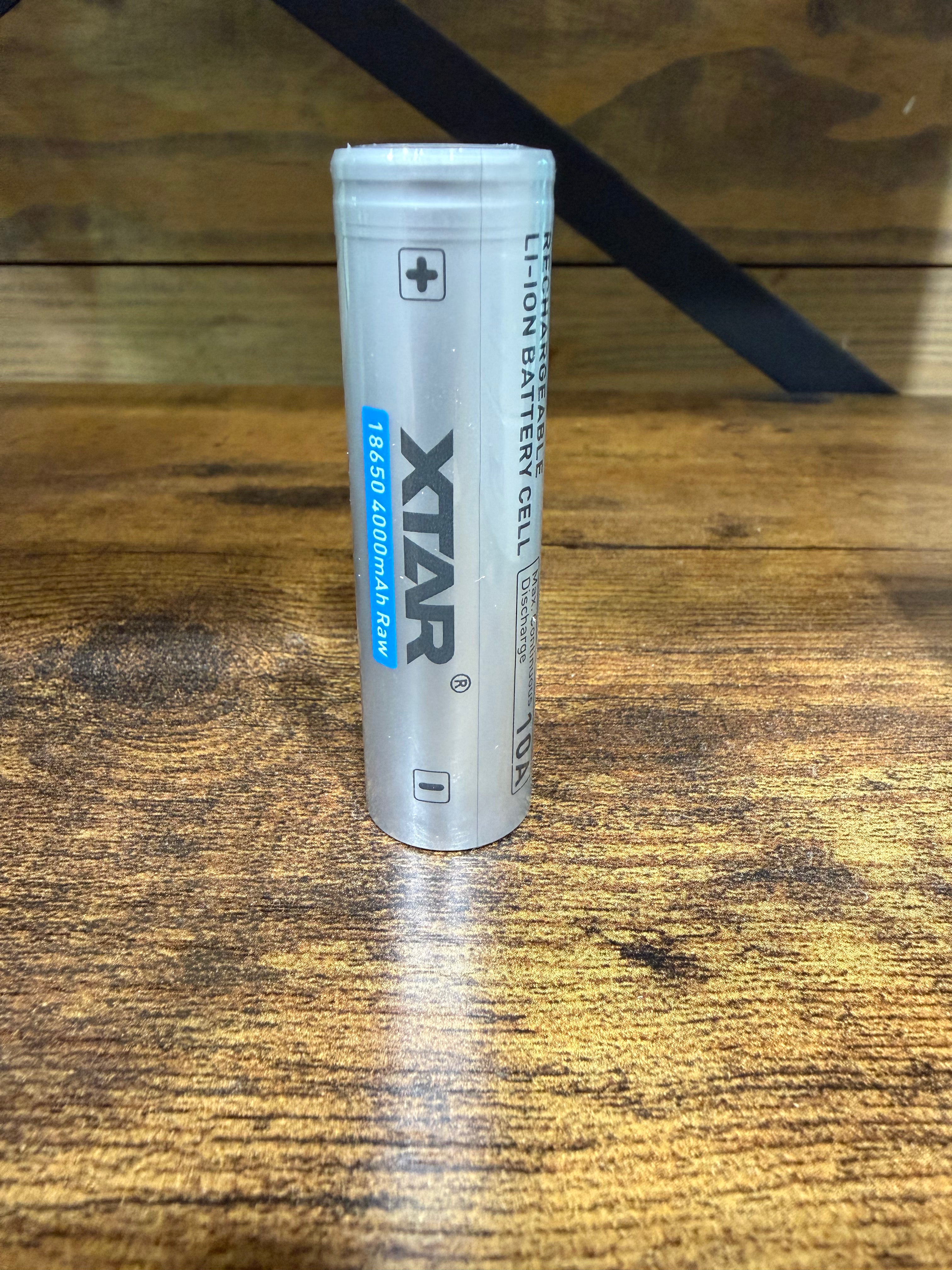 XTAR 3.6V 18650 4000mAh Raw Lithium battery cell- Flat top