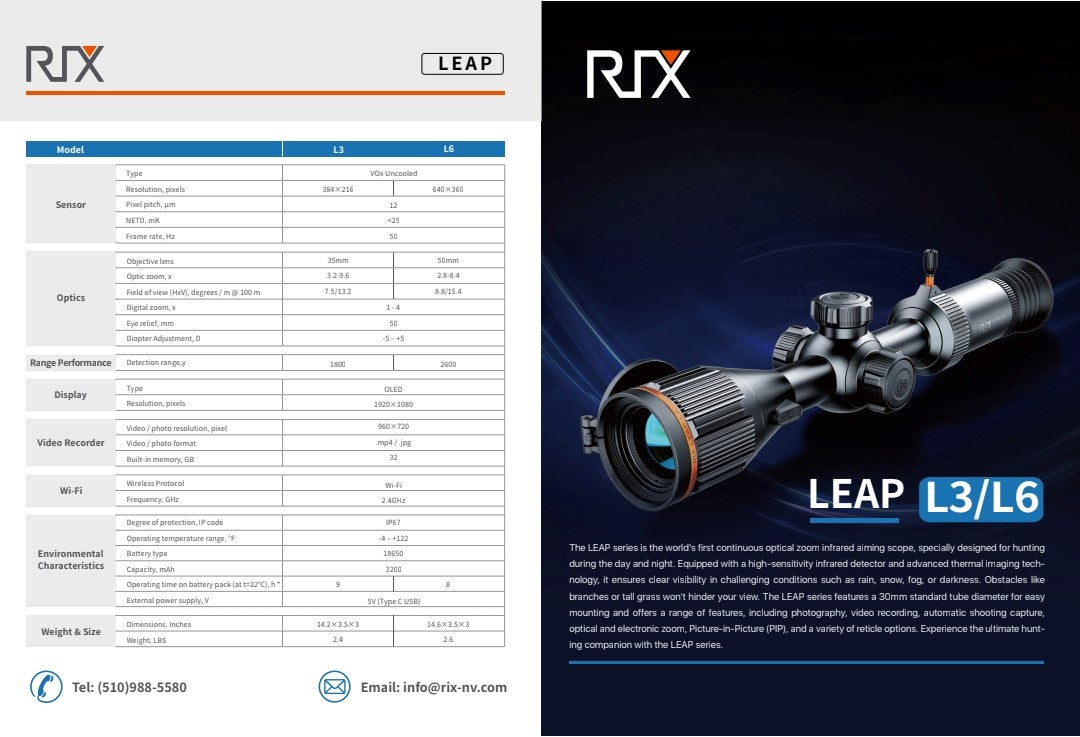 RIX Optics Leap L6 50-640 with FREE ADM QD mount