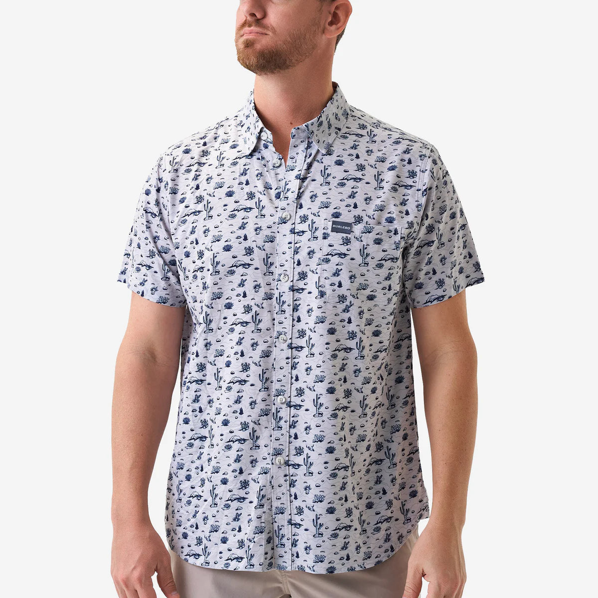 Burlebo Performance Button Up - Out West - Cream