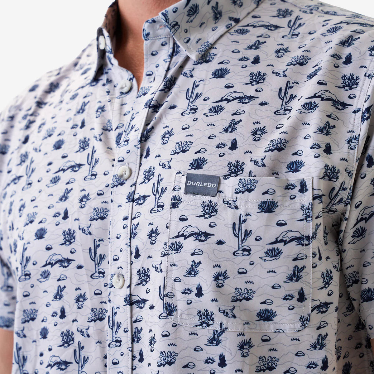 Burlebo Performance Button Up - Out West - Cream