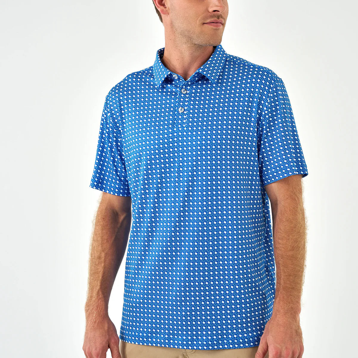 Burlebo Performance Polos - Texas - Blue & White