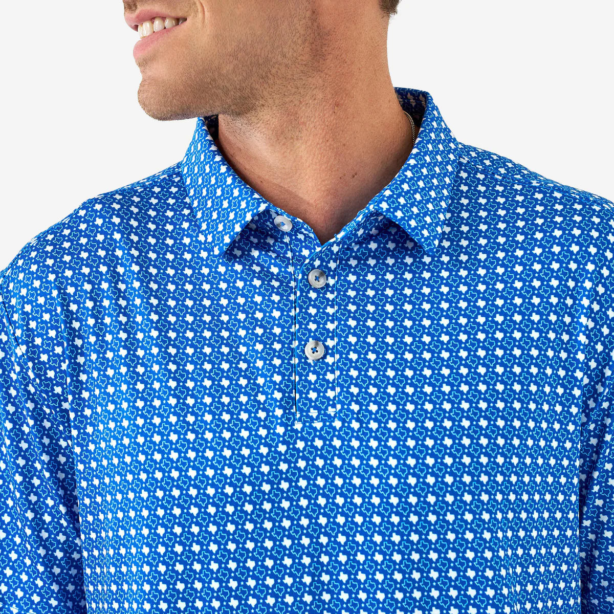 Burlebo Performance Polos - Texas - Blue & White