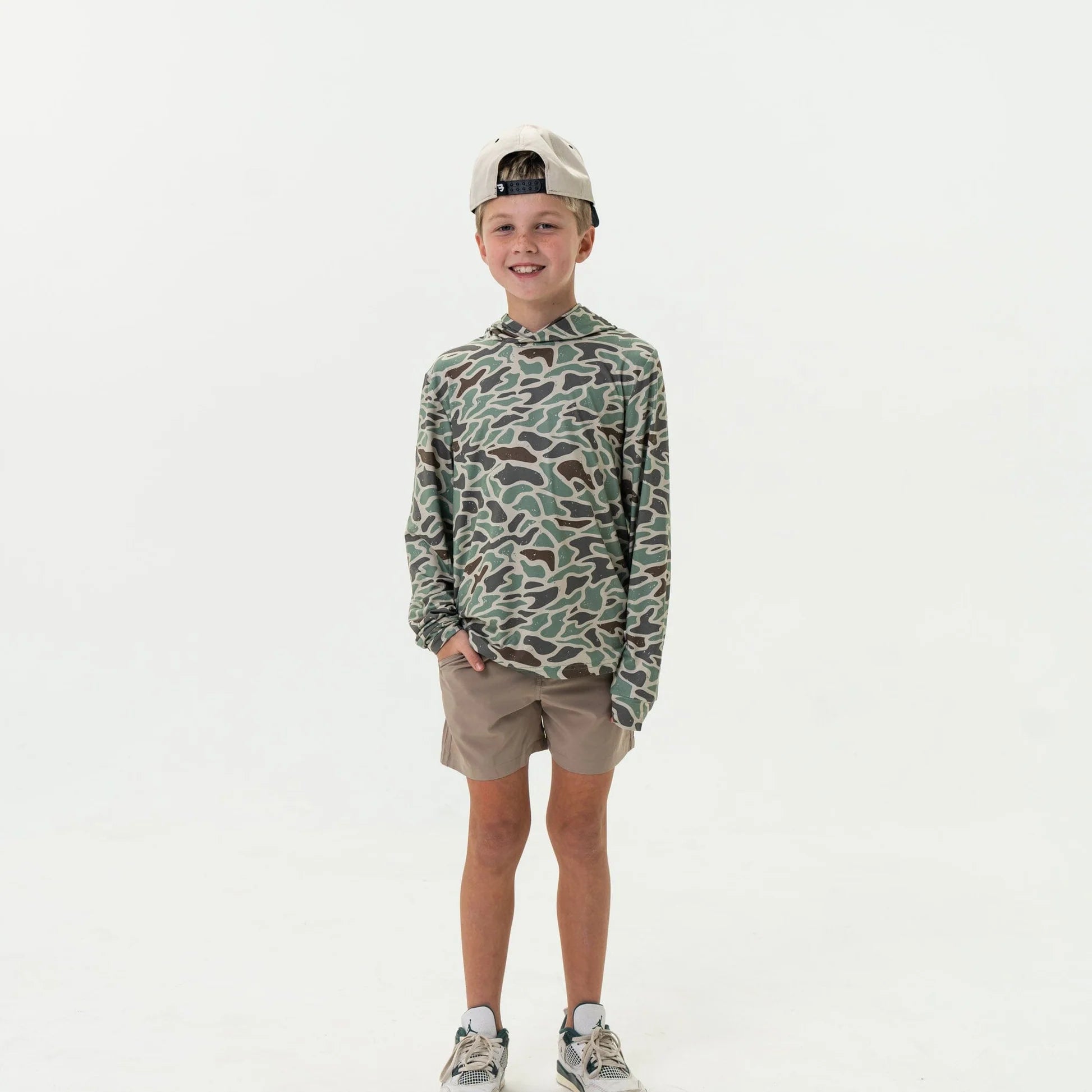 Burlebo Youth Performance Hoodie - Retro Duck Camo
