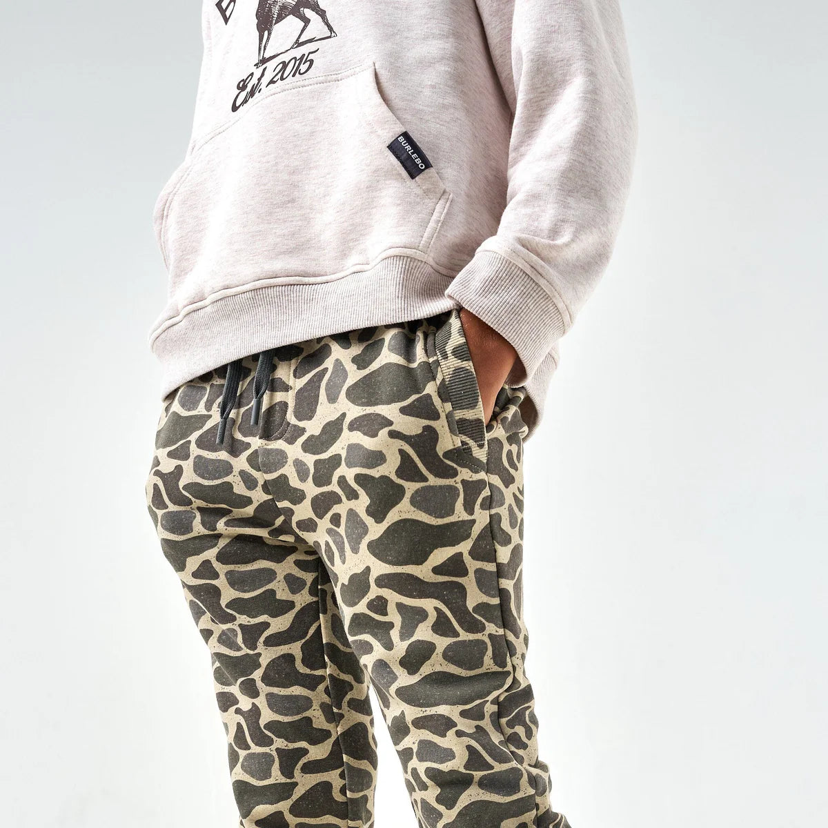 Burlebo Youth Fleece Jogger - Classic Deer Camo - Medium